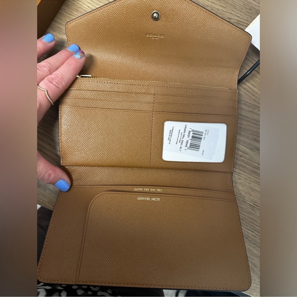 Coach Red Scarlet Leather Clutch Wristlet - Picture 3 of 3